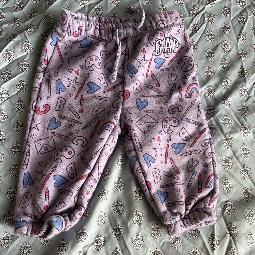 GAP Kids Purple Patterned Joggers